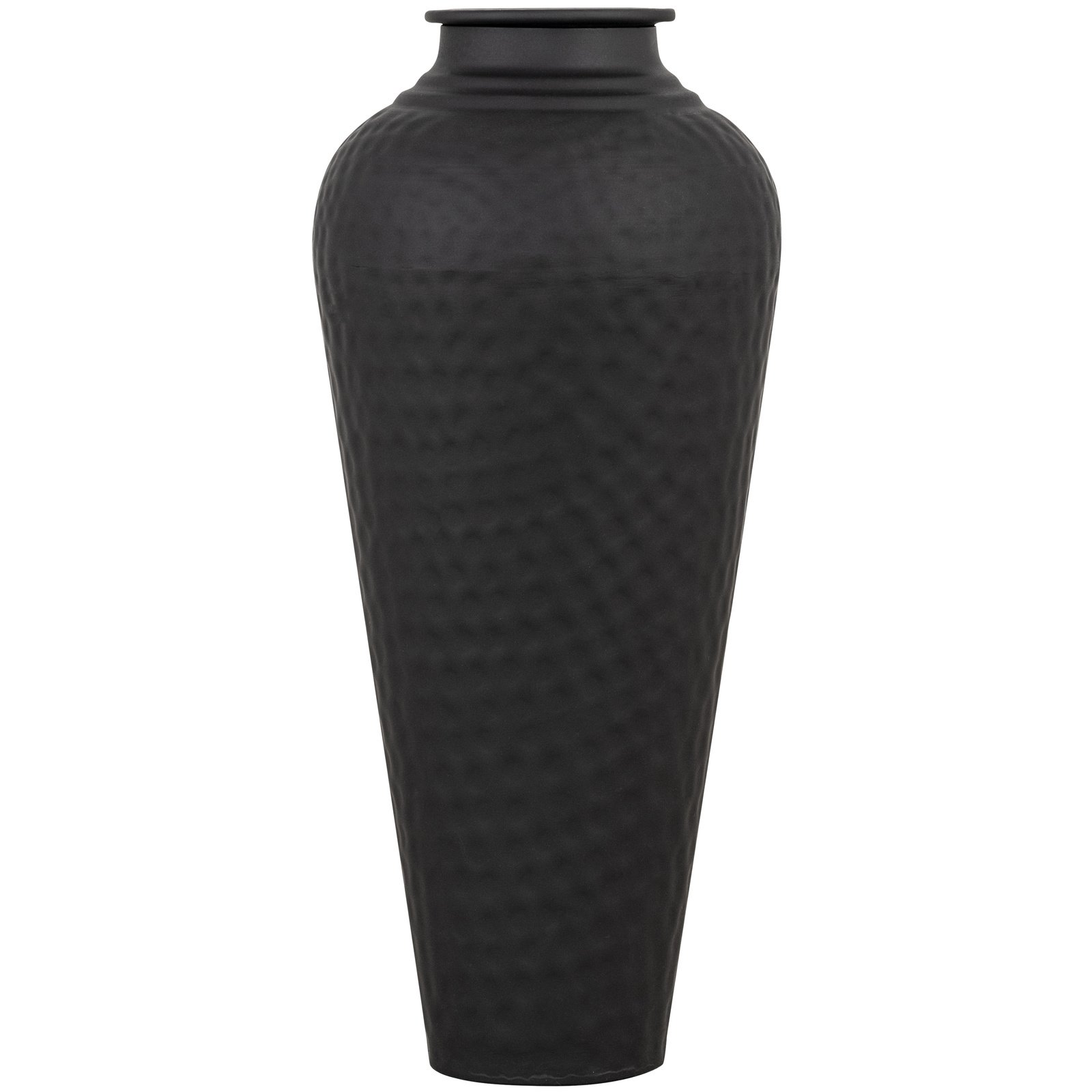 Matt Black Hammered Vase With Lid - Image 2