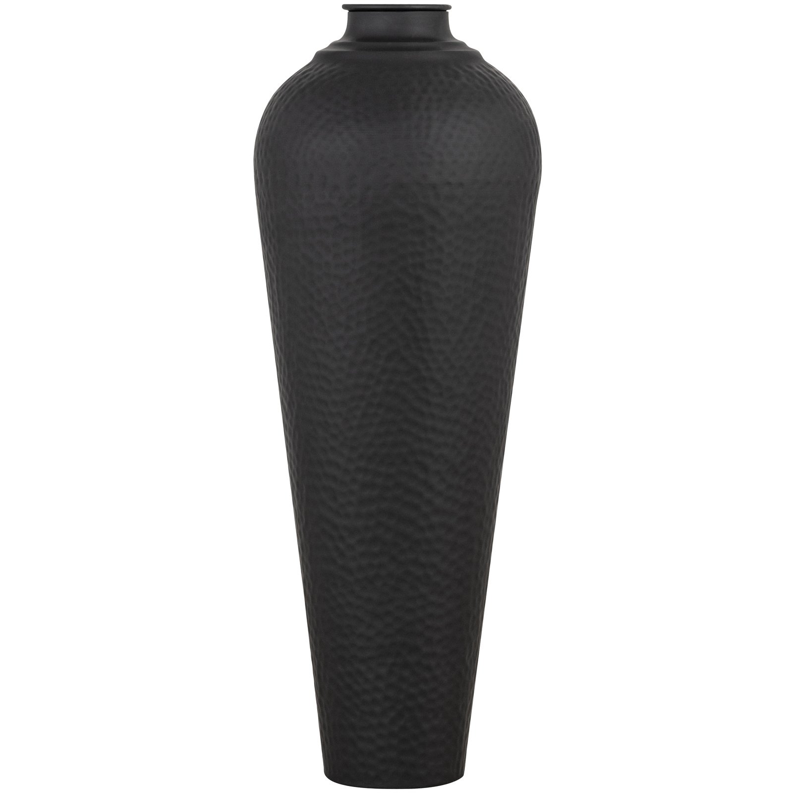 Matt Black Medium Hammered Vase With Lid - Image 2