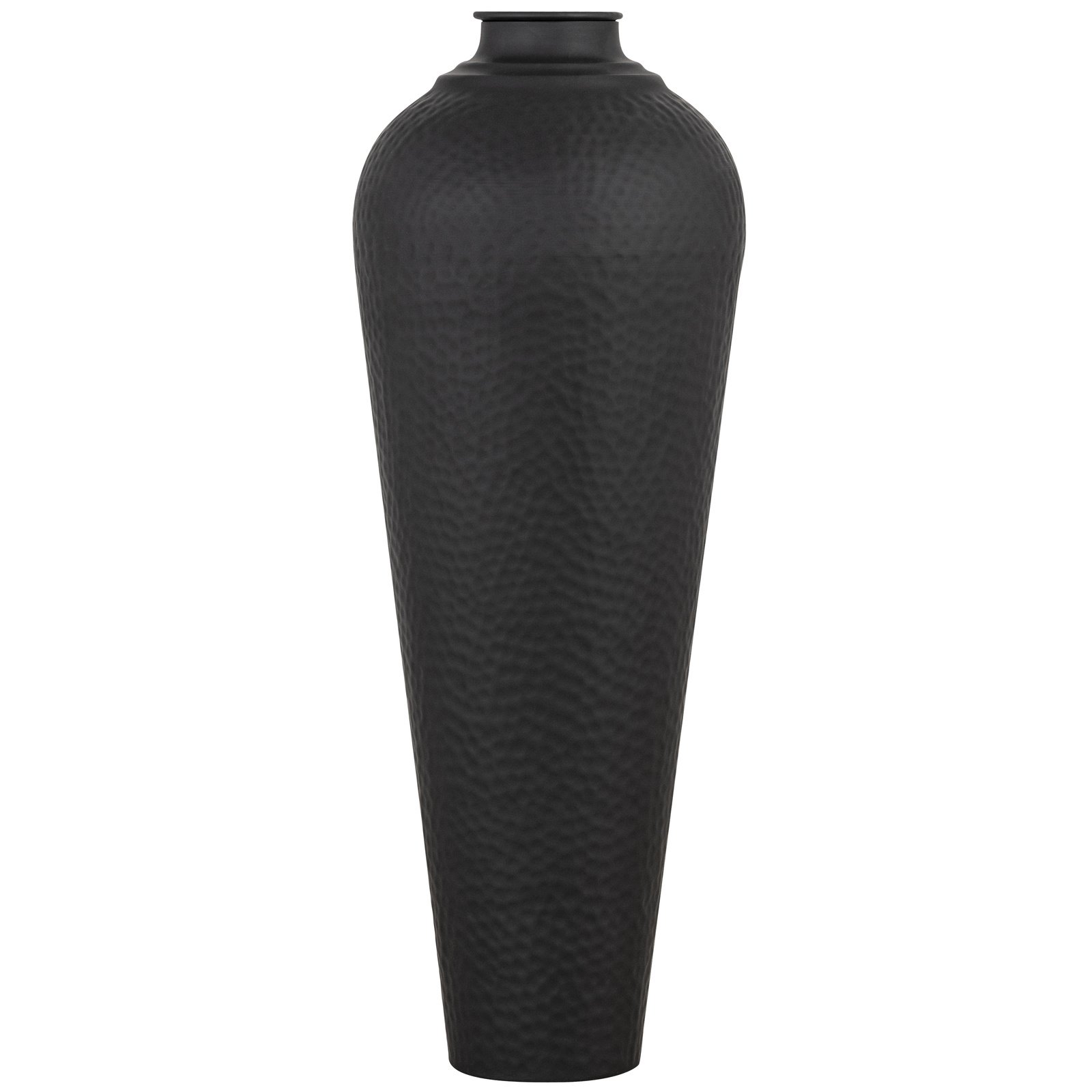 Matt Black Medium Hammered Vase With Lid - Image 4