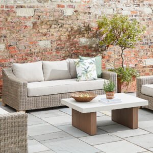 natural salcombe collection outdoor three seater sofa