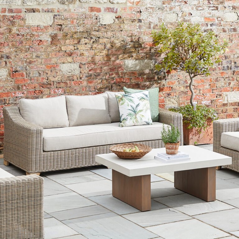 natural salcombe collection outdoor three seater sofa