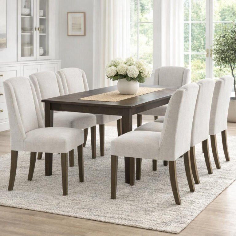 grey fabric dining chair