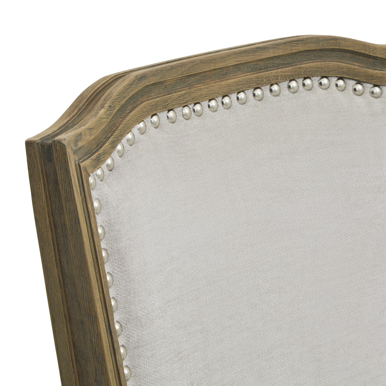 Grey Studded Upholstered Dining Chair - Image 4