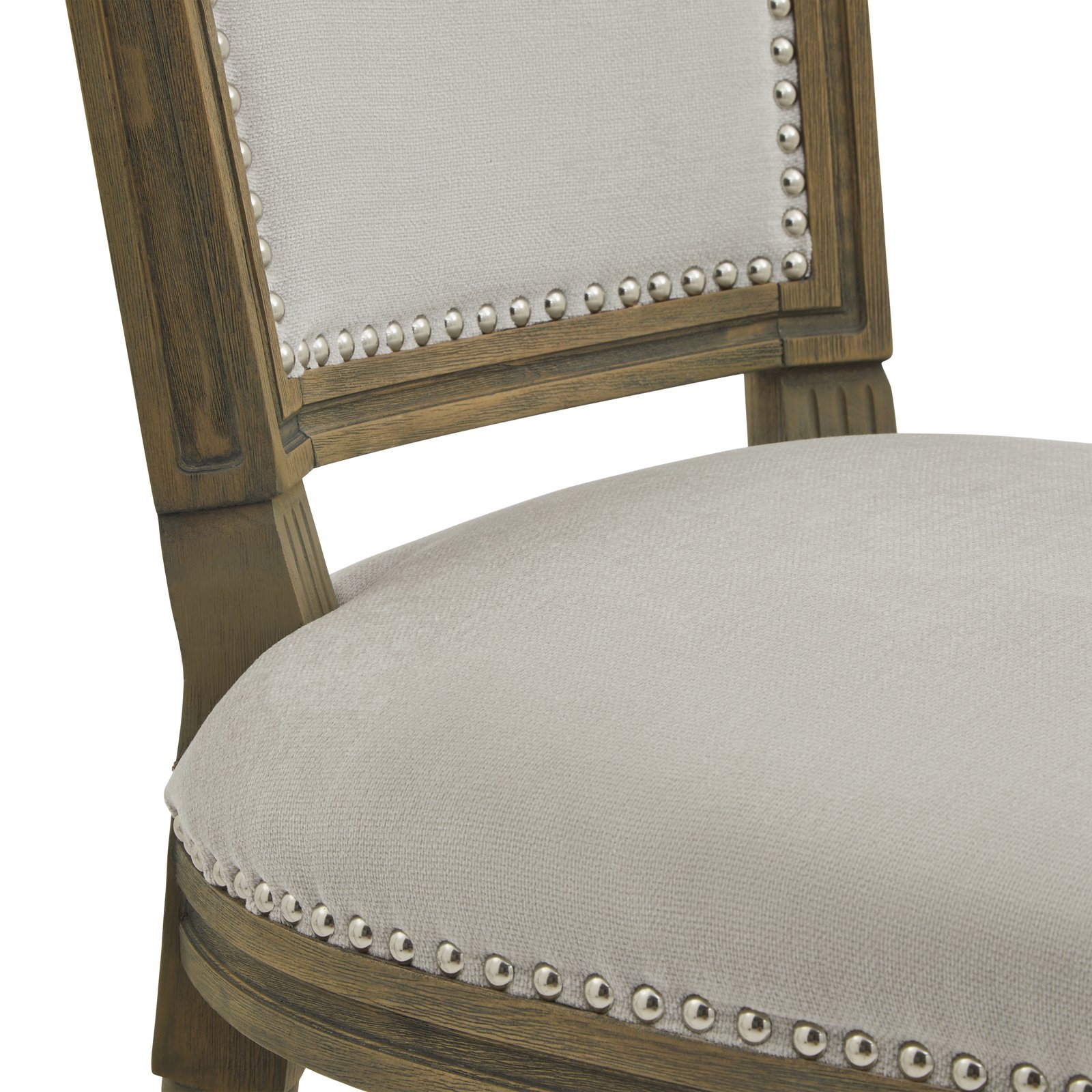 Grey Studded Upholstered Dining Chair - Image 5