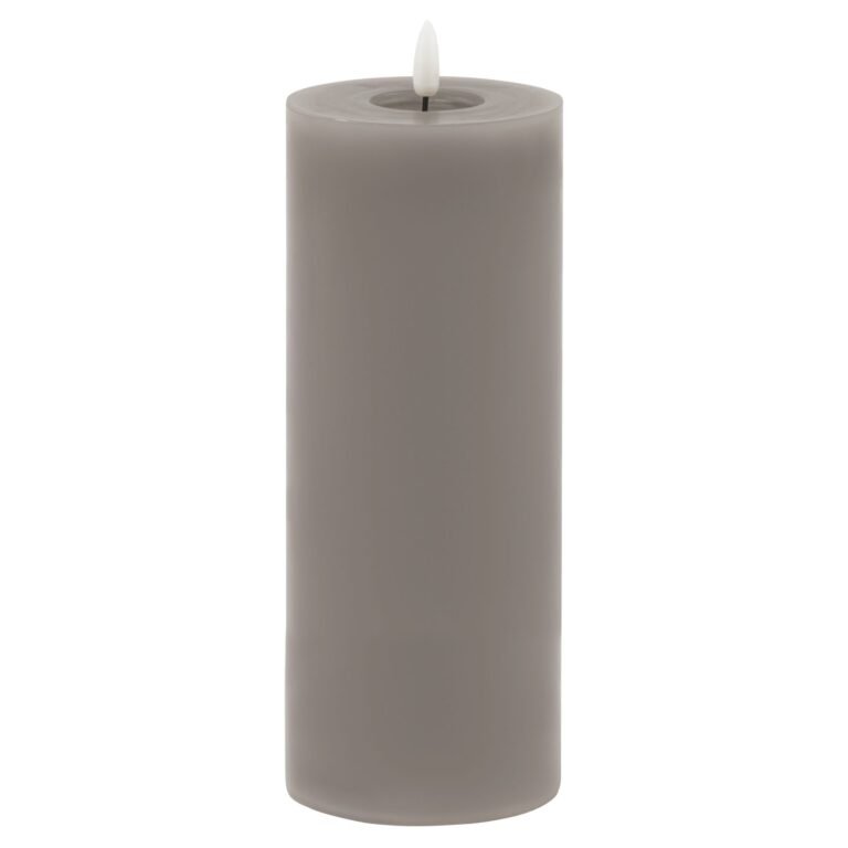 grey melt effect tall grey led wax candle