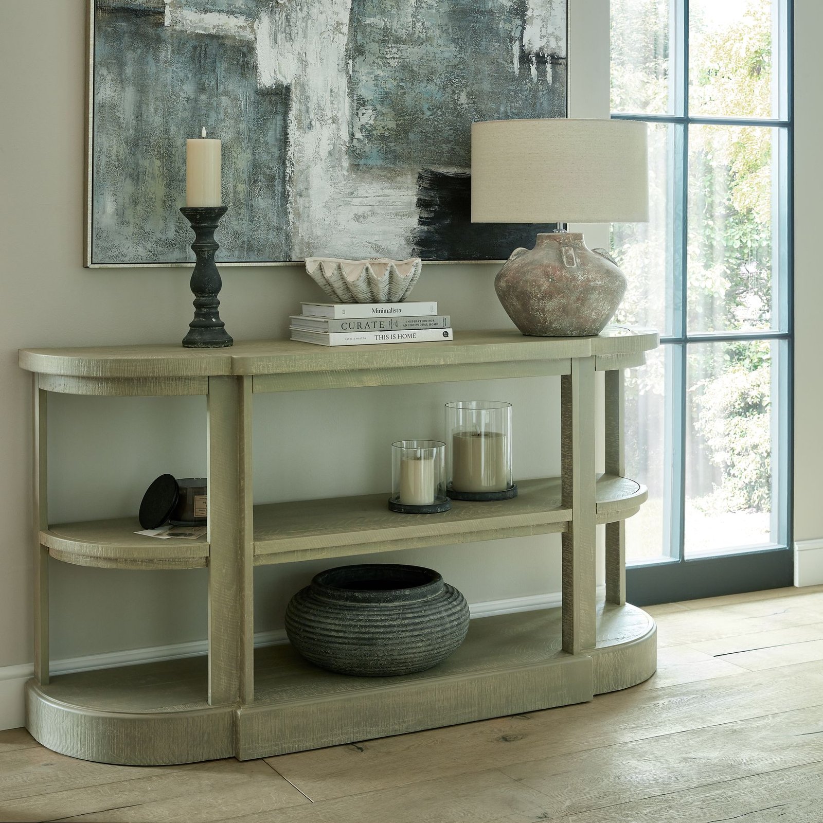 Grey Ribbed Ceramic Planter - Image 4