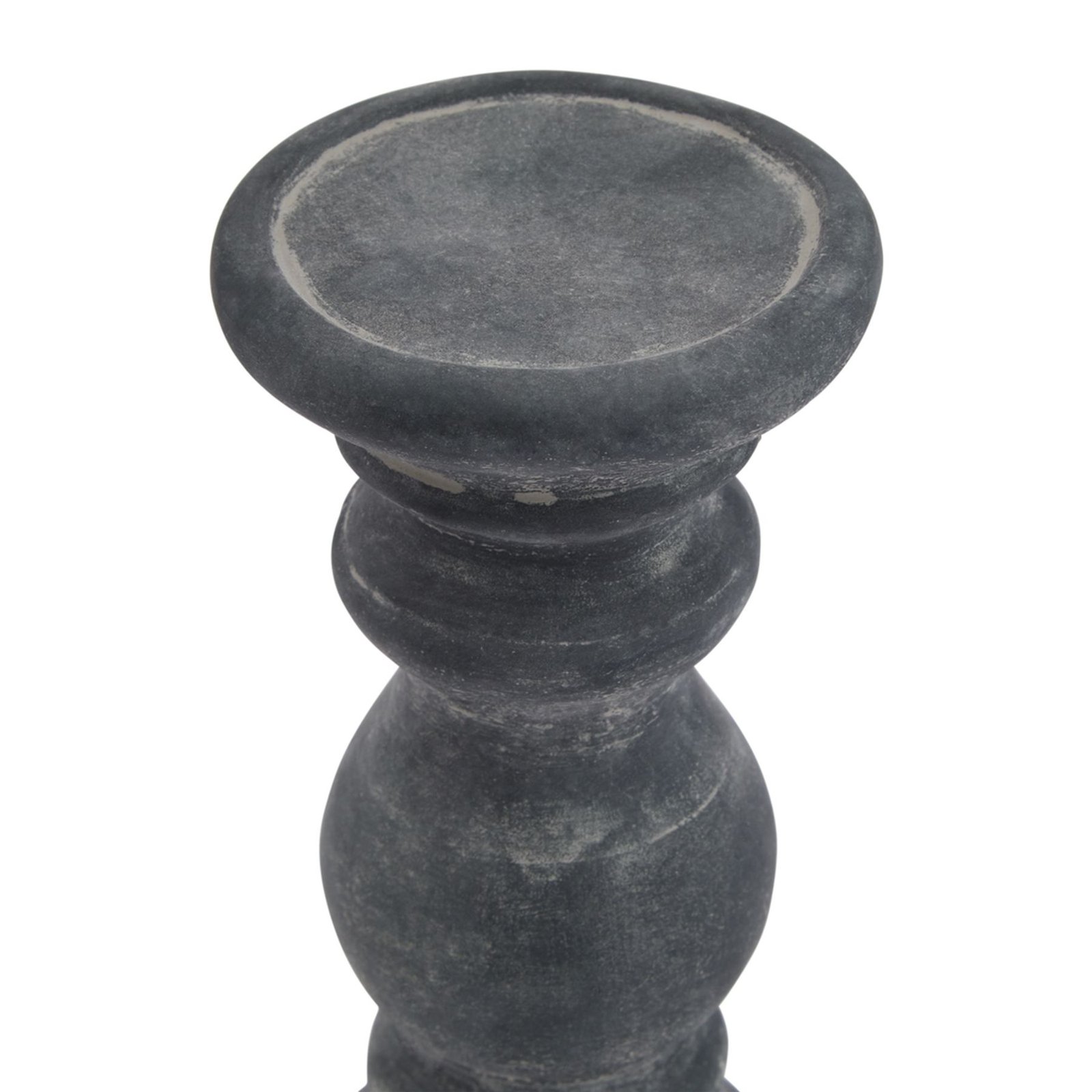 Small Grey Ceramic Pillar Candle Holder - Image 2