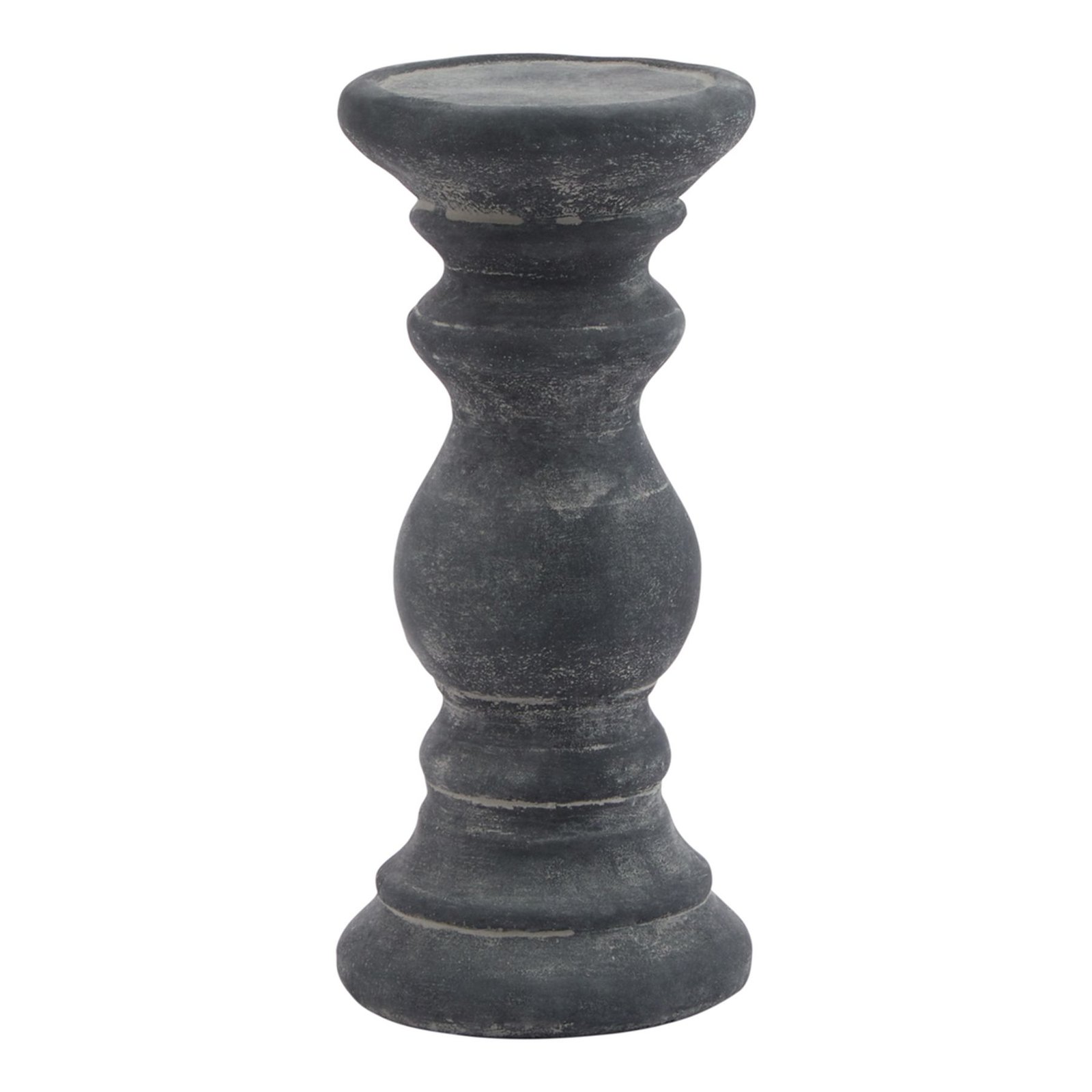 grey ceramic candle holder