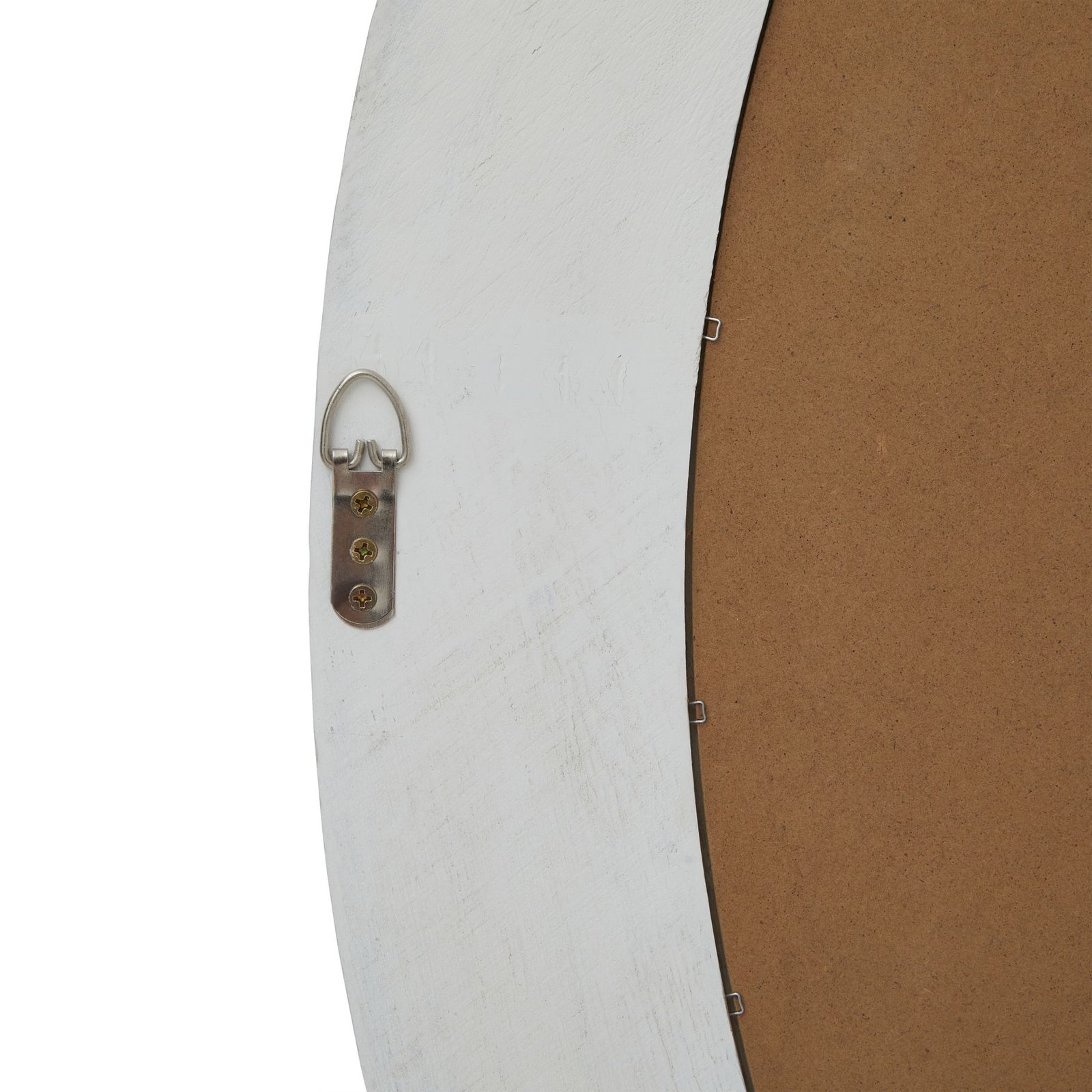 Large Round Washed Wood Wall Mirror - Image 3