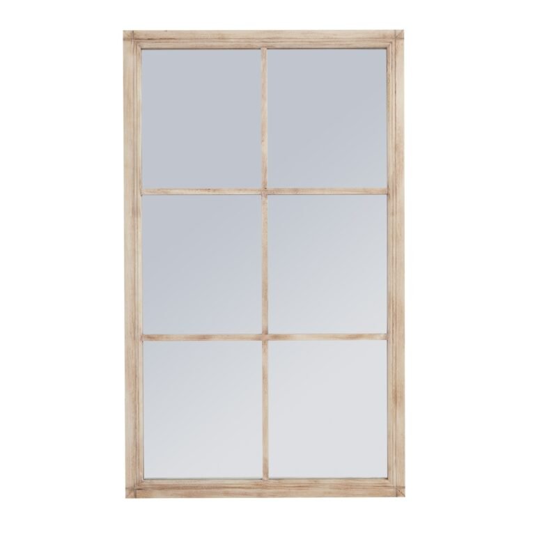 rustic window pane mirror