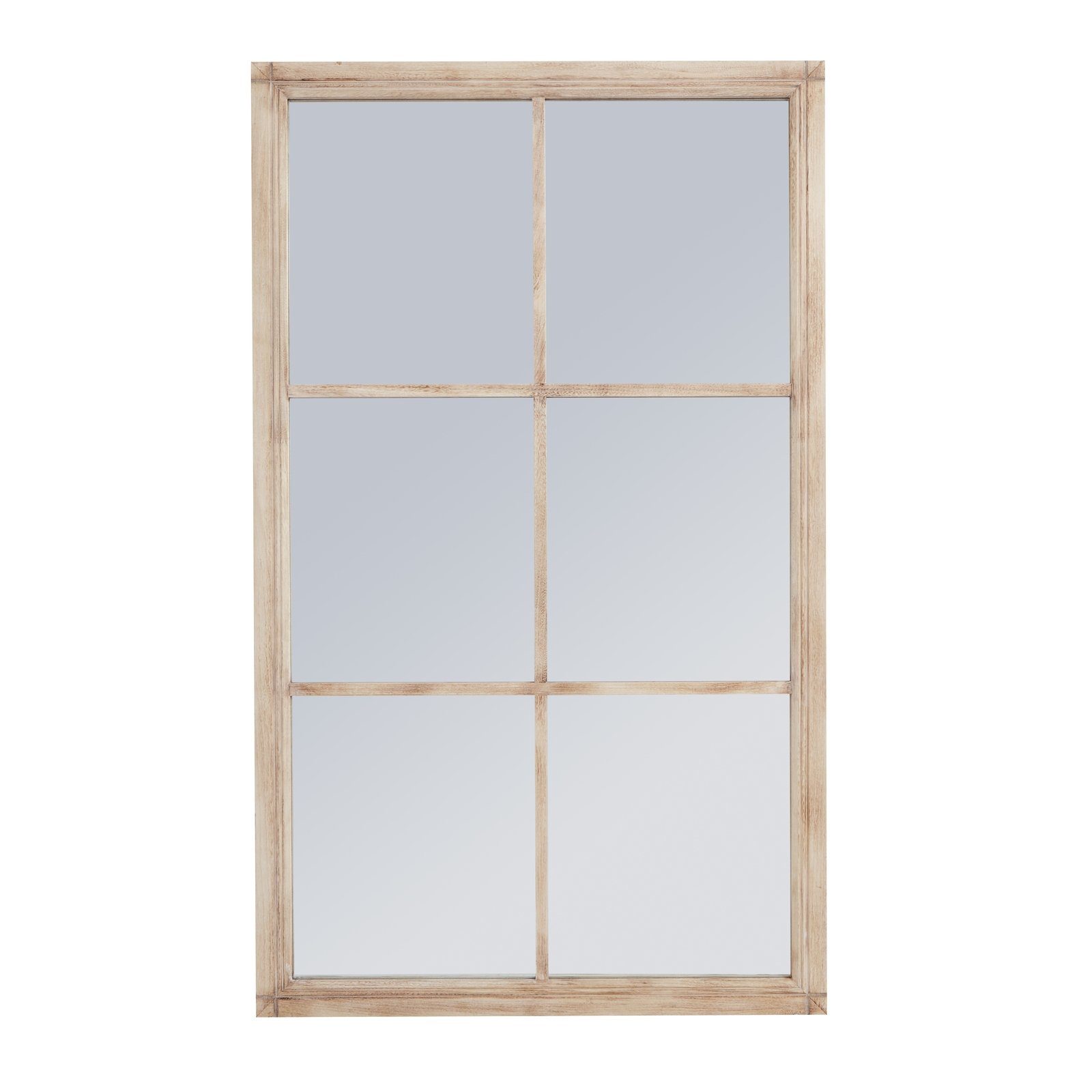 rustic window pane mirror