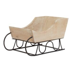 whitewashed whitewashed wooden decorative sleigh