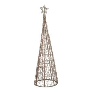 natural large led wicker christmas tree with star
