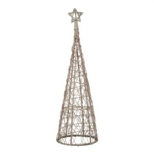 natural led wicker christmas tree with star