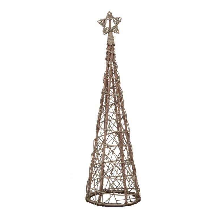 wicker small led wicker christmas tree with star