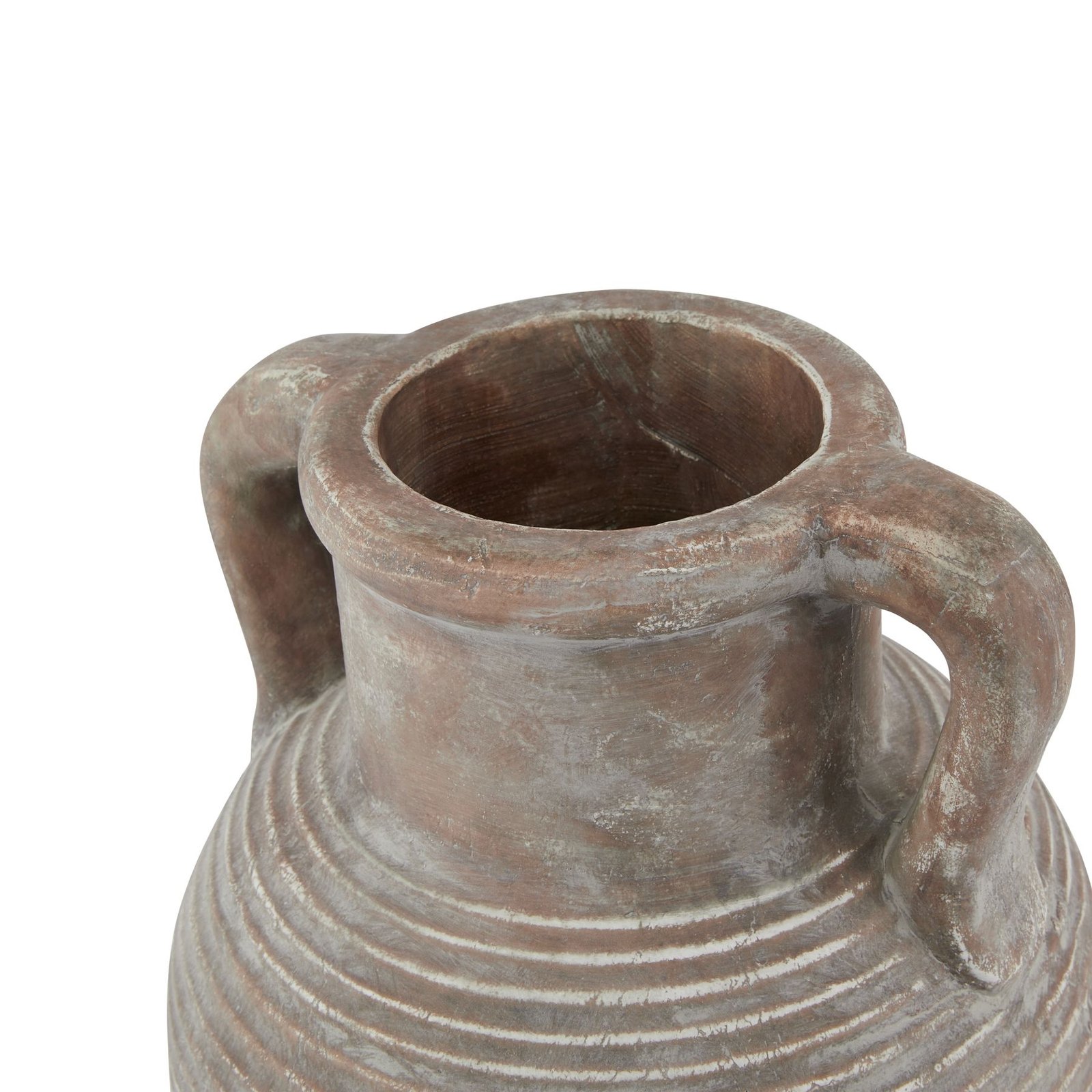 Large Weathered Brown Ceramic Urn - Image 2