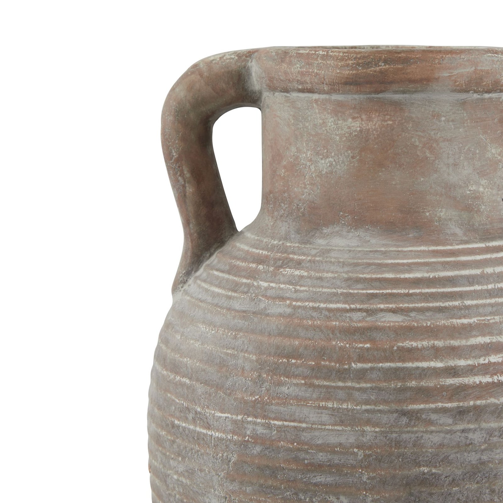 Large Weathered Brown Ceramic Urn - Image 3