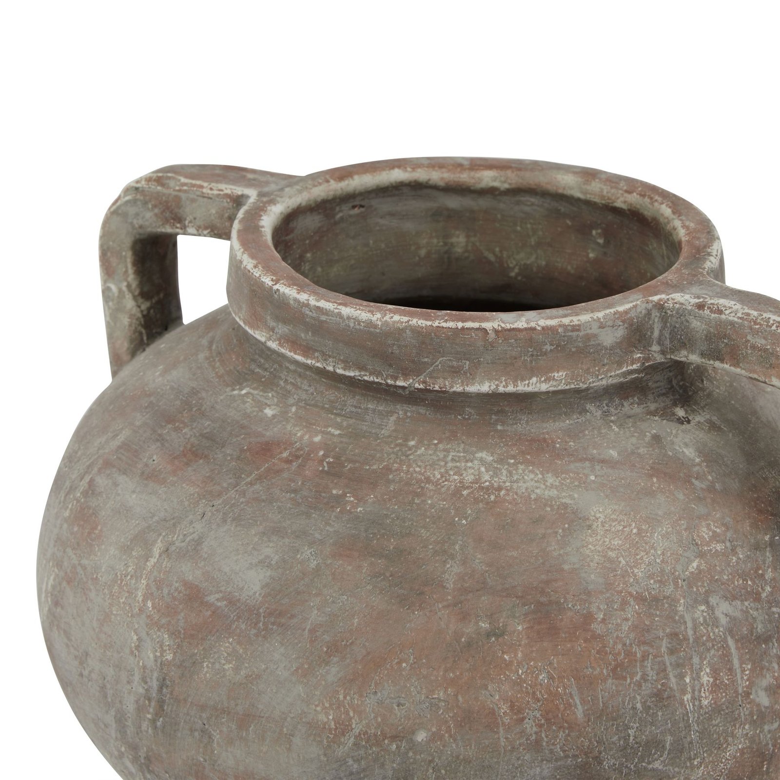 Weathered Brown Two Handle Ceramic Pot - Image 2
