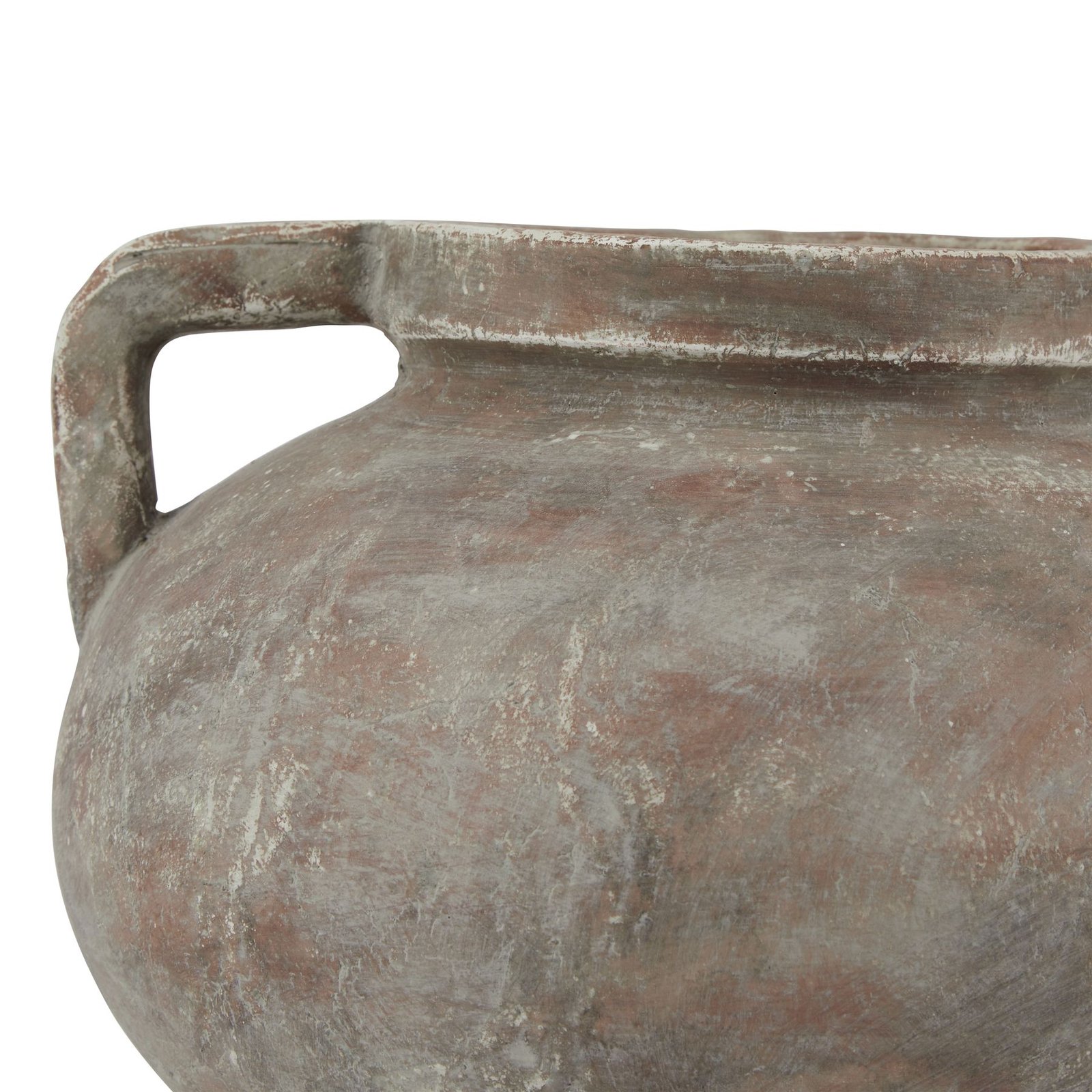 Weathered Brown Two Handle Ceramic Pot - Image 3