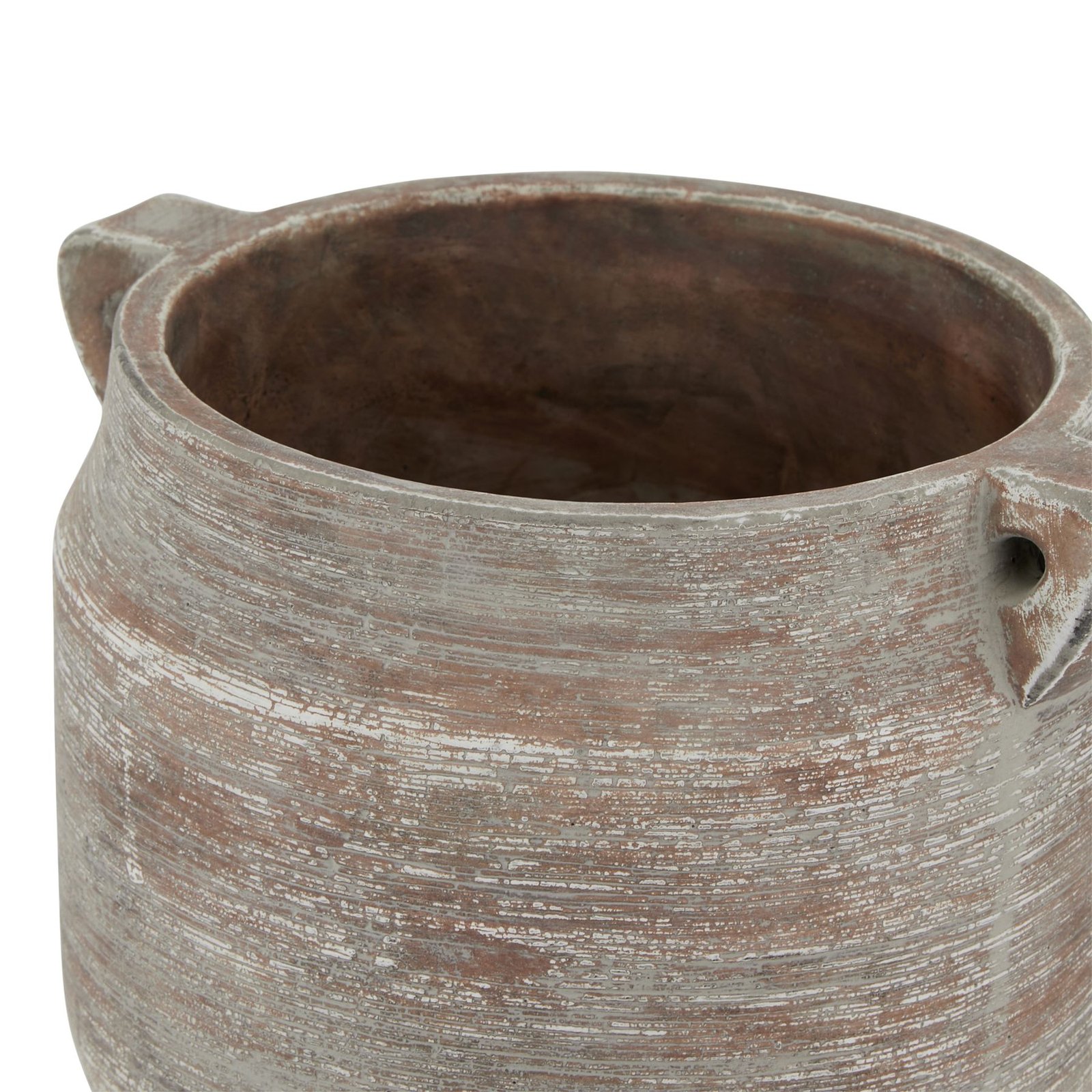 Aged Brown Rustic Ceramic Pot - Image 2