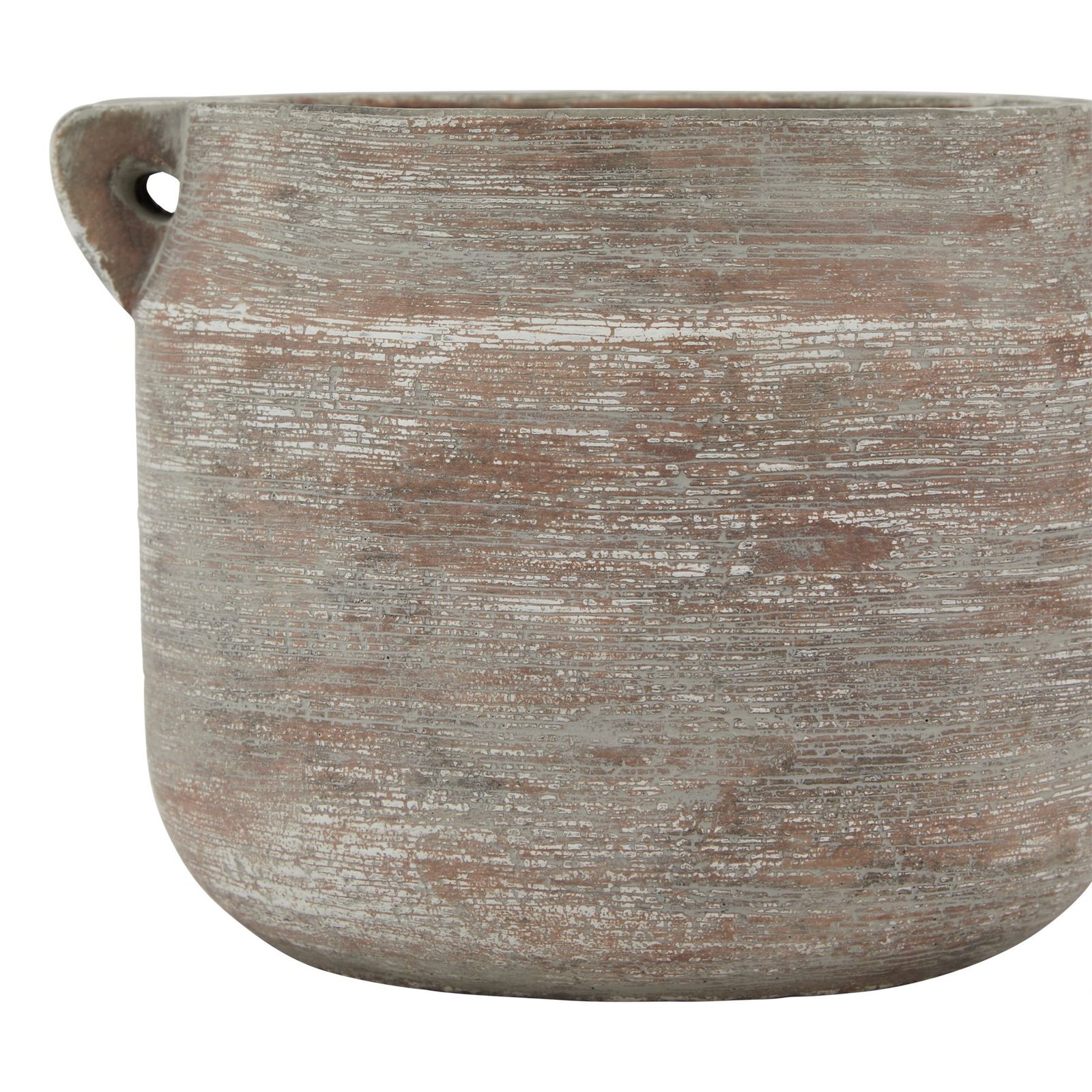 Aged Brown Rustic Ceramic Pot - Image 3