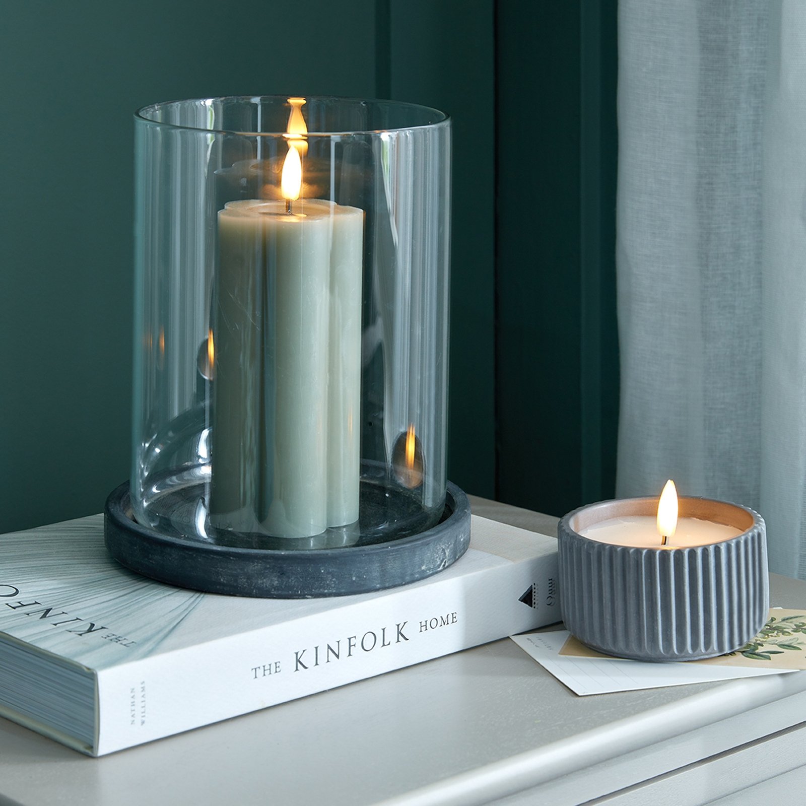 Sahara Grey Glazed Lantern - Large