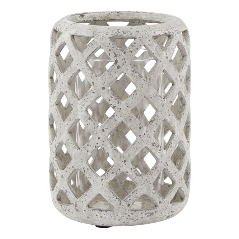 grey grey stone effect hurricane lantern product image