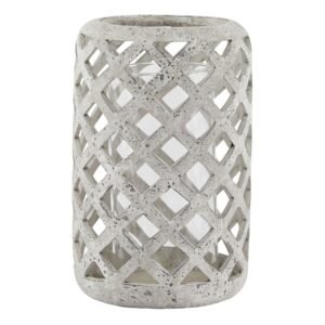 grey large grey stone effect hurricane lantern product image