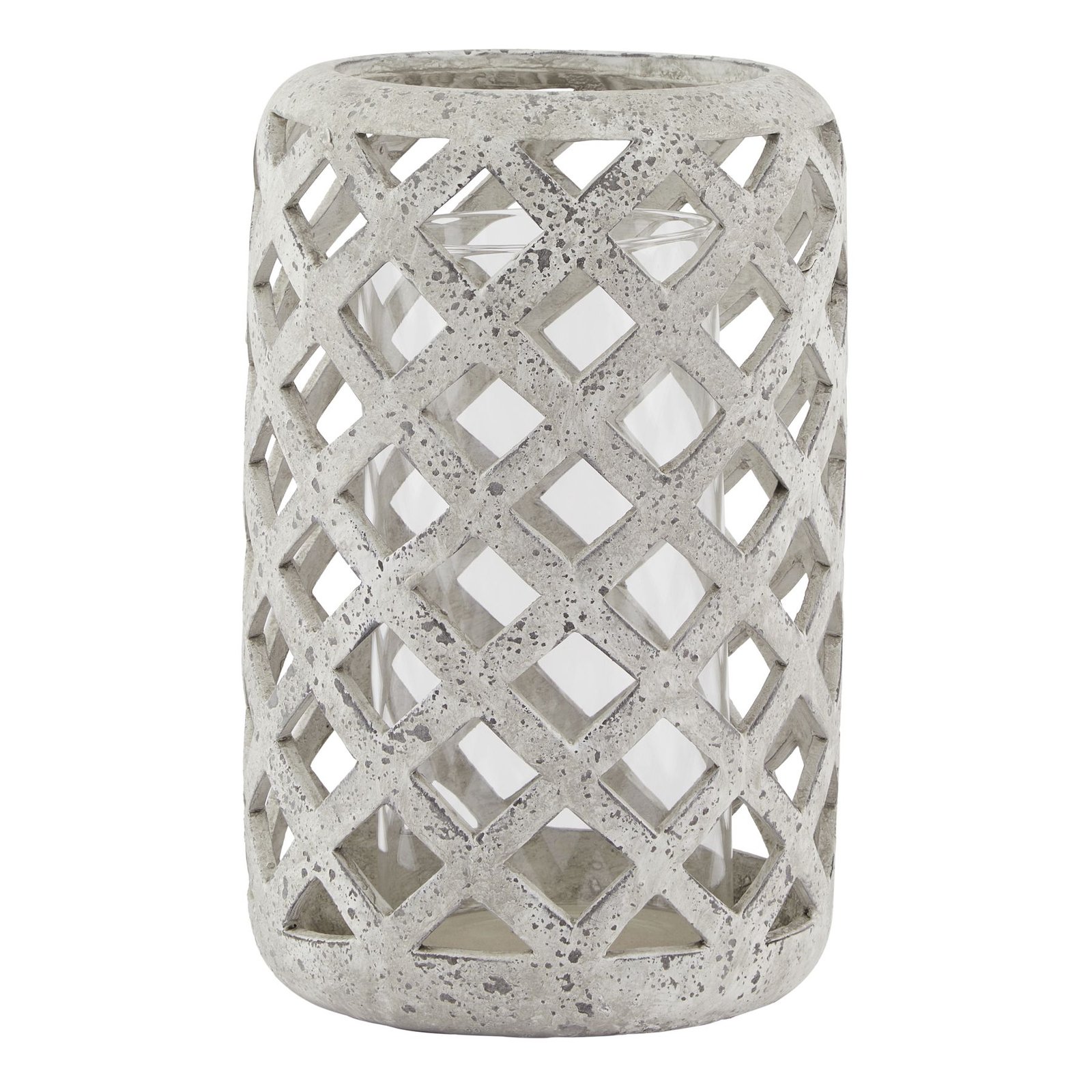 grey large grey stone effect hurricane lantern product image
