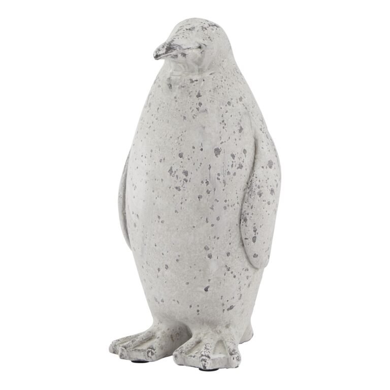 grey medium grey stone effect penguin statue product image