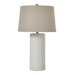tall white ceramic table lamp