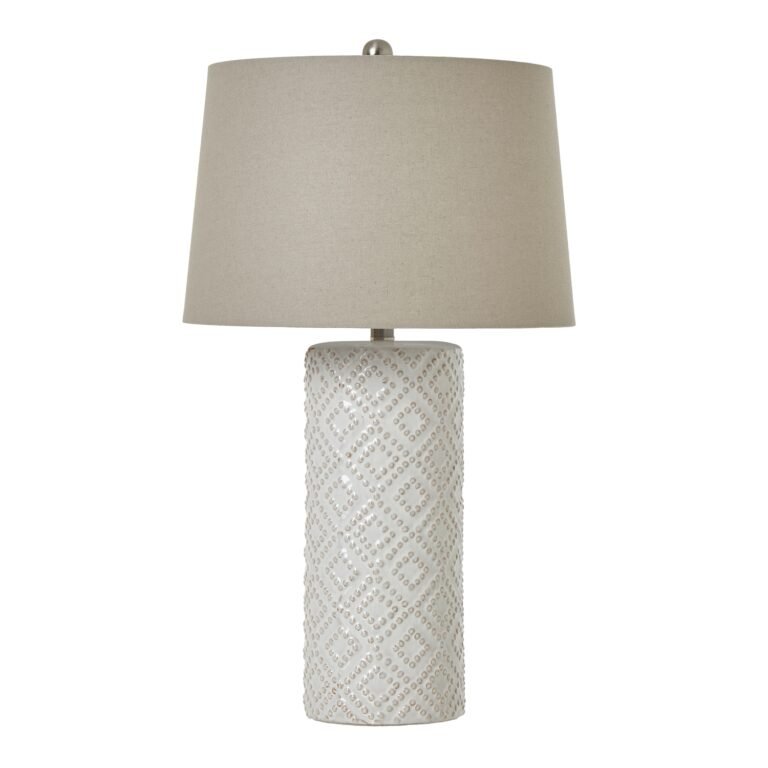 tall white ceramic table lamp