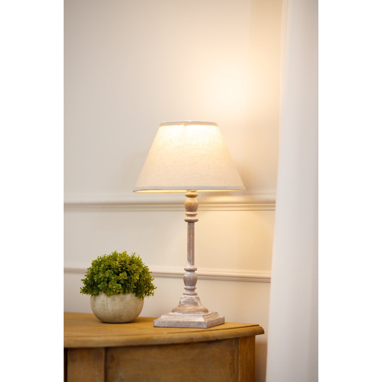 Birch Slim Stem Table Lamp with Linen Shade - Image 5