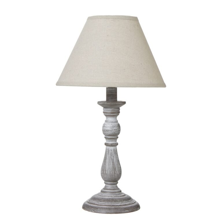grey wooden table lamp