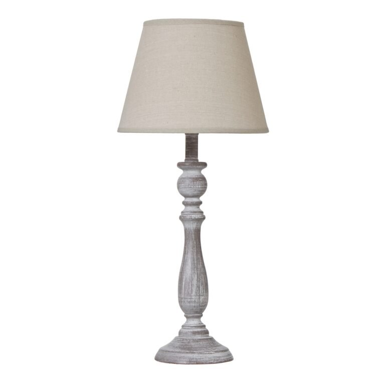 carved wooden table lamp