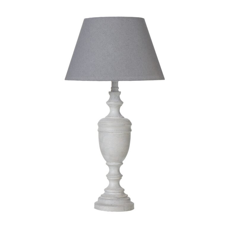 weathered white table lamp