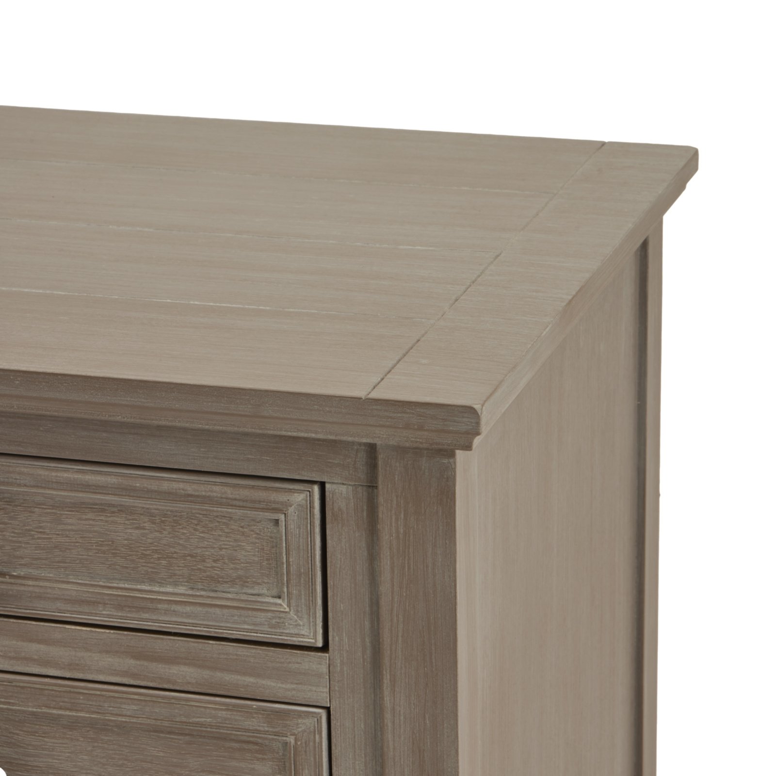 Distressed Grey Three Drawer Bedside Table - Image 3