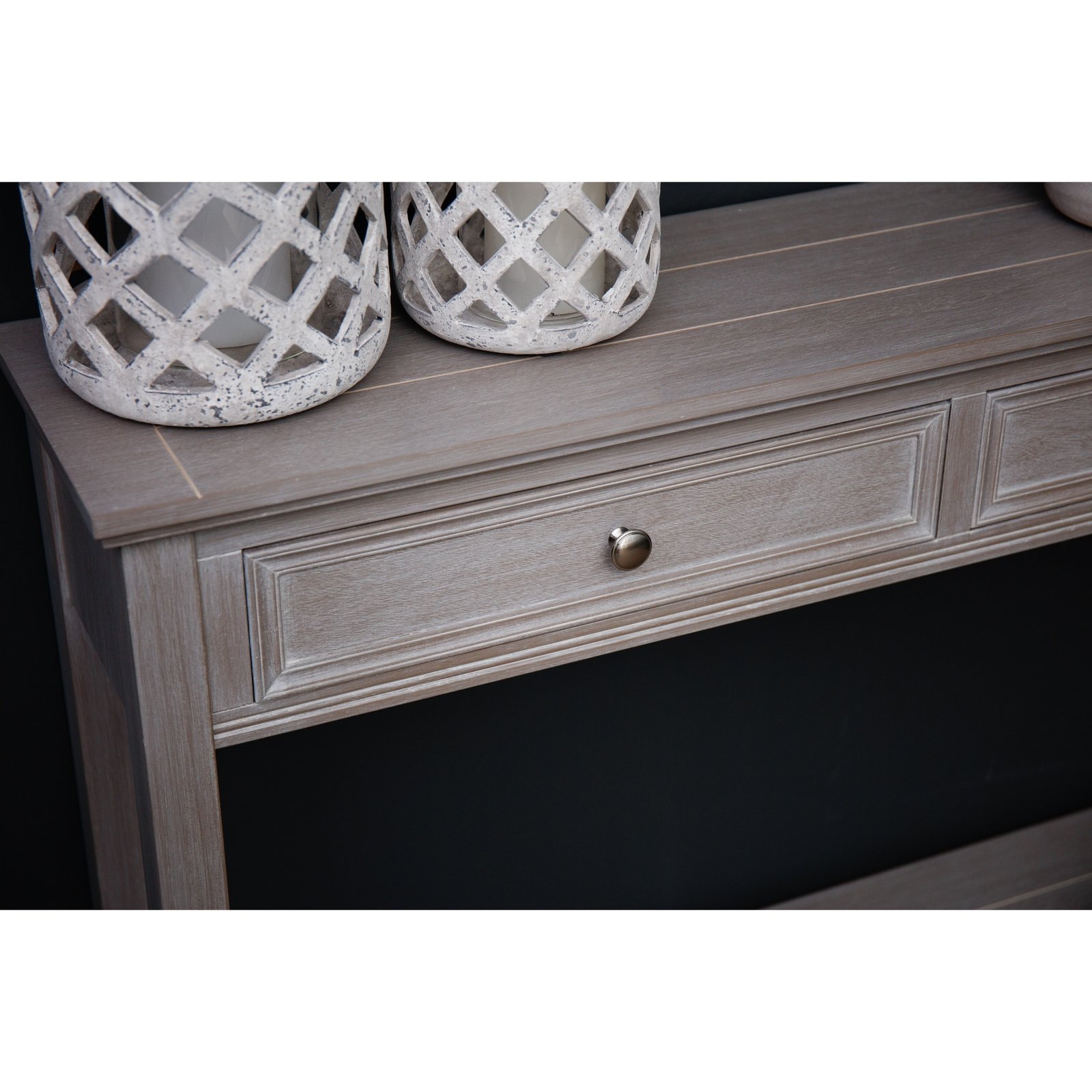 Slim Grey Two Drawer Console Table - Image 5