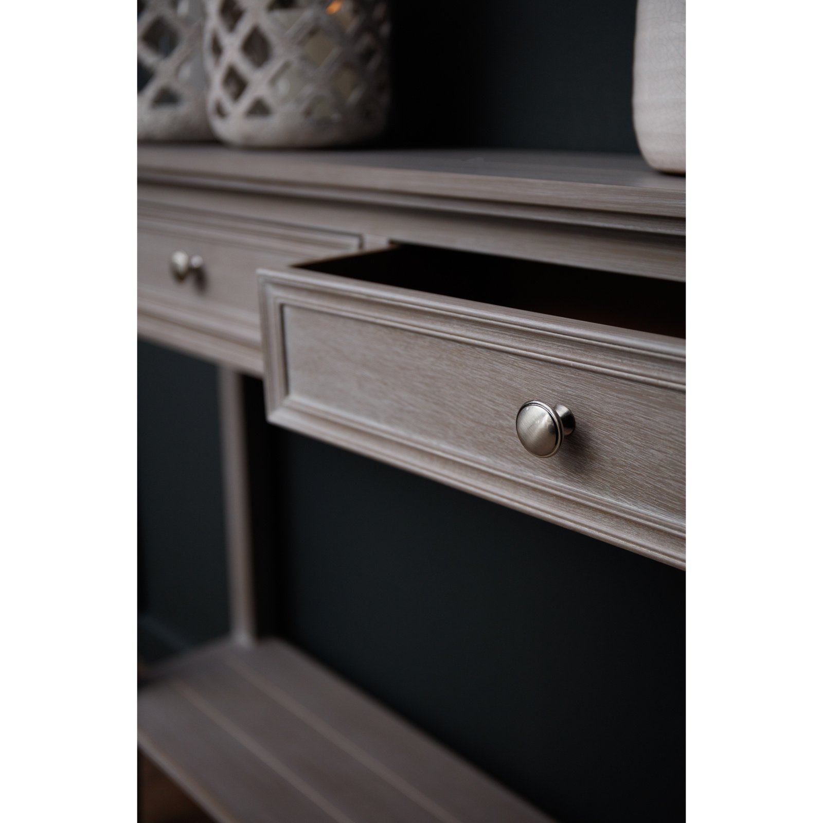 Distressed Grey Four Drawer Console Table - Image 5