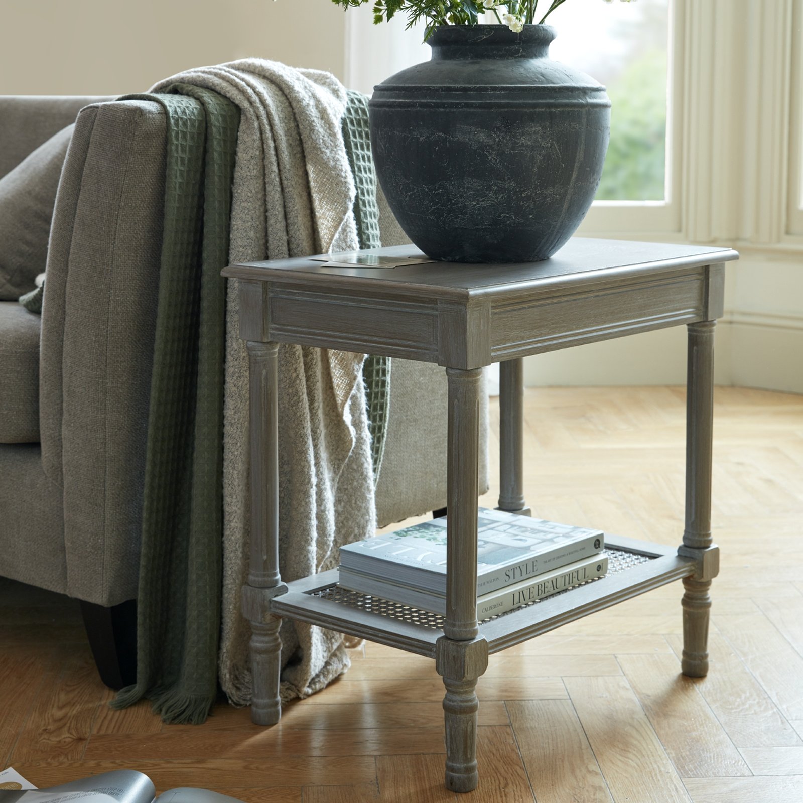 rattan side table