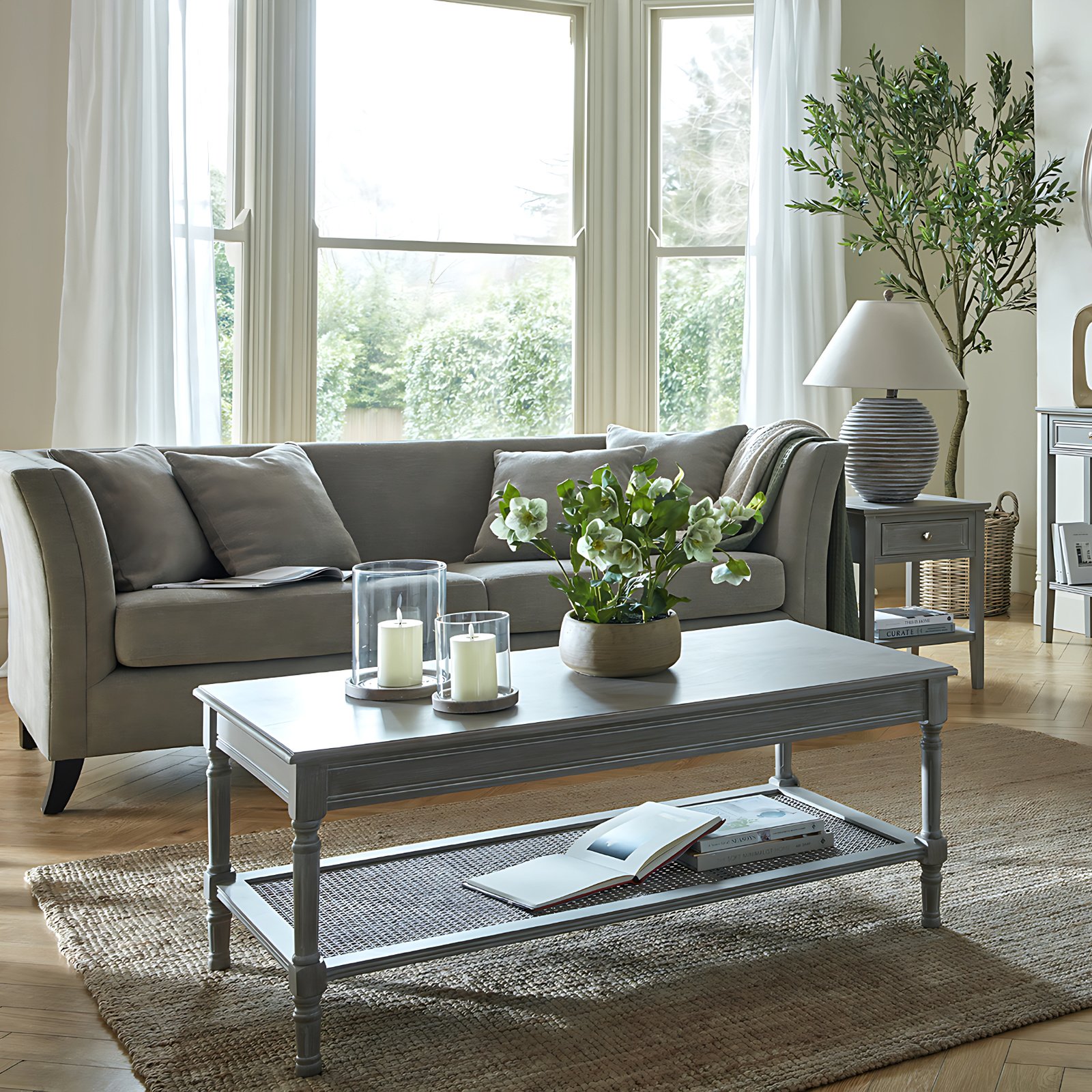 Woven Rattan Coffee Table - Image 2