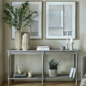 rattan console table