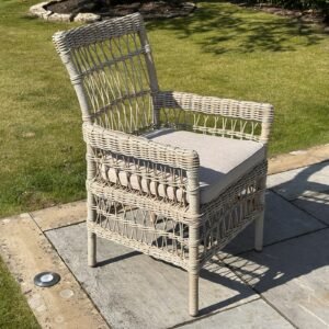 wicker garden dining chair