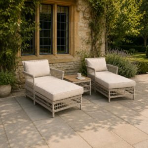 woven garden sun lounger set
