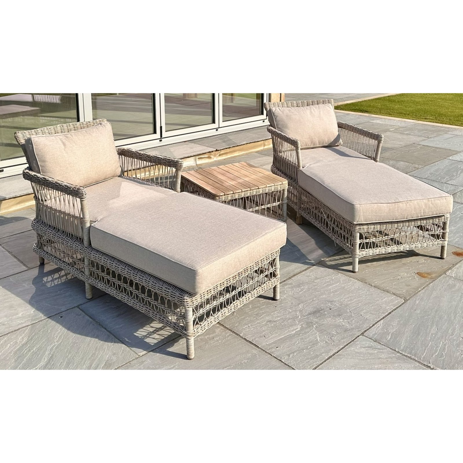Willowmere Woven Garden Sun Lounger Set - Image 3