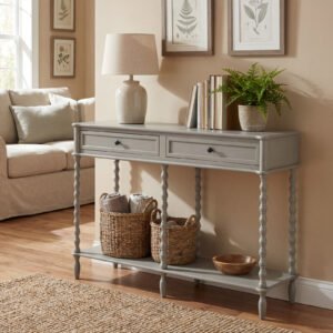 large grey console table