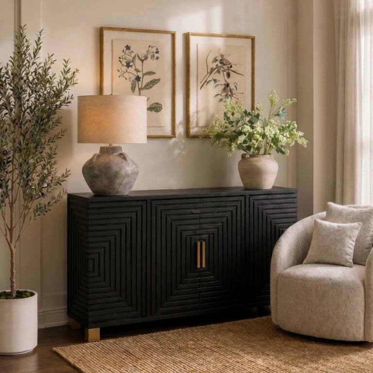 Noir Black Two Door Sideboard
