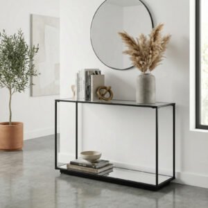 black metal console table