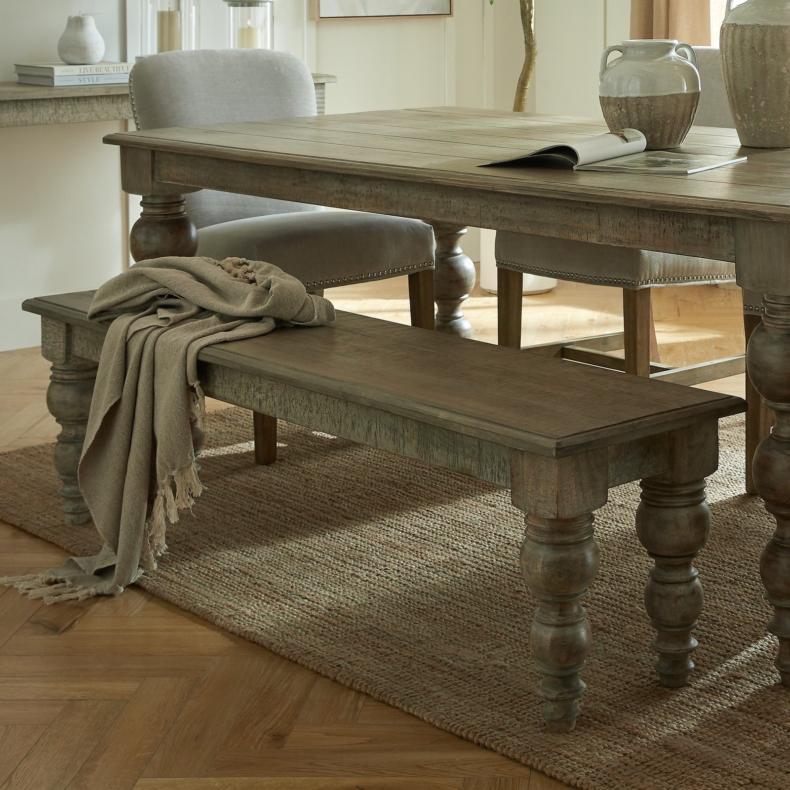 Fallow Wooden Dining Bench - Image 2