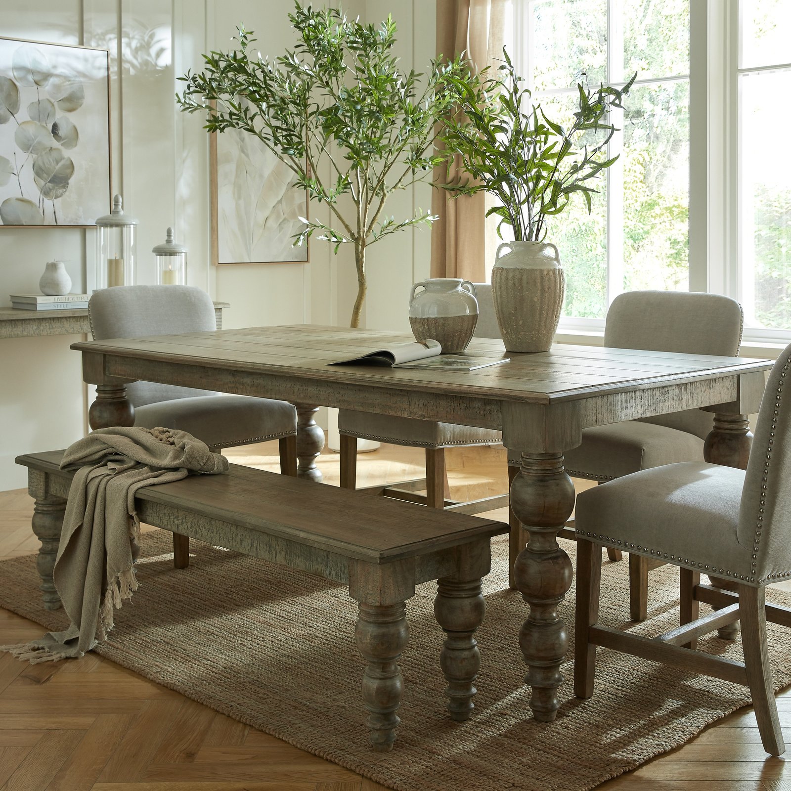 wooden dining bench